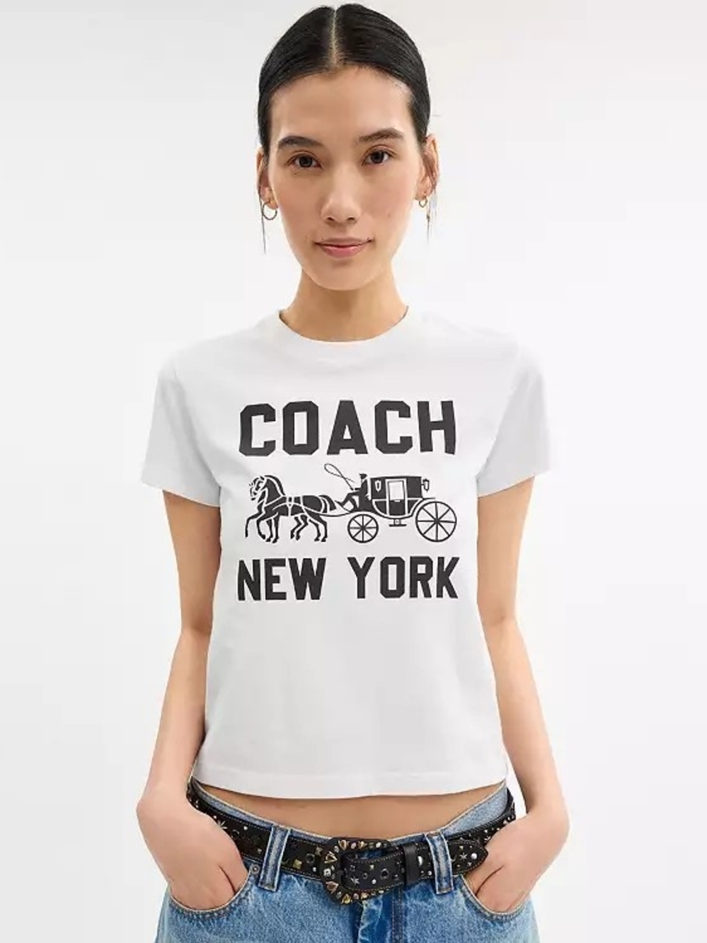 NWT Coach Horse and Carriage White Logo Graphic Tee